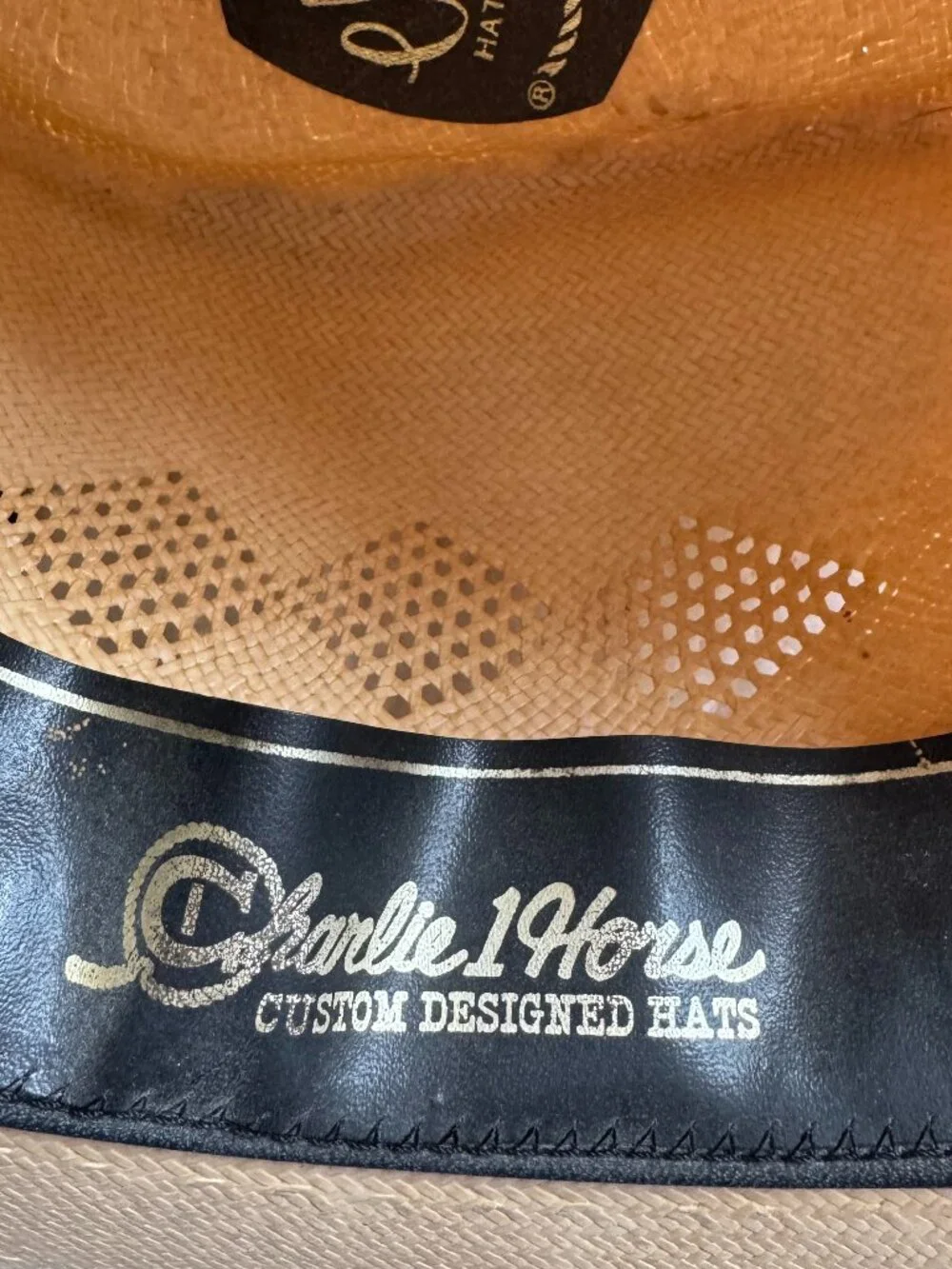 Charlie 1 Horse Genuine Shantung Straw 3 Diamond Vented Western Hat 22.5 inch